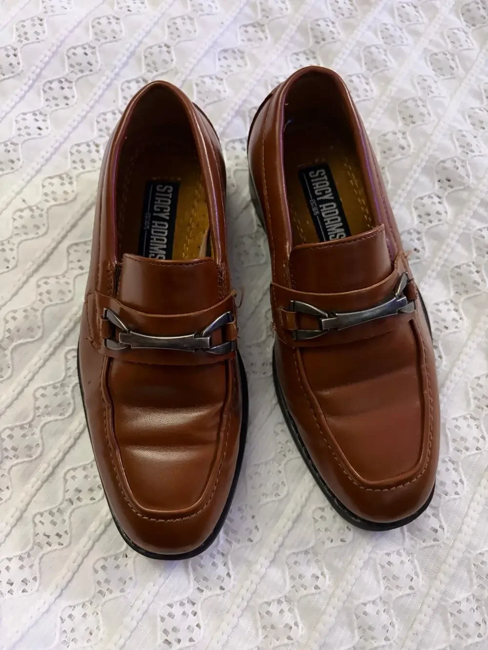 Stacy Adams Boys Brown Bit Loafers Dress Shoes Size 11Y Cognac Slip On